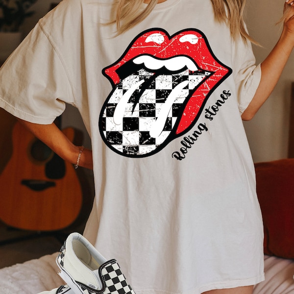 Rolling Stones tshirt,Graphic Tee, Distressed Band Shirt, gift for , rolling stone tongue,