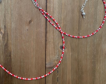 Beaded Necklace | Choker | Poppy Necklace | Necklace | Seed Beads | Natural Necklace | Beaded Jewelry | Beaded Choker | Stocking Stuffer