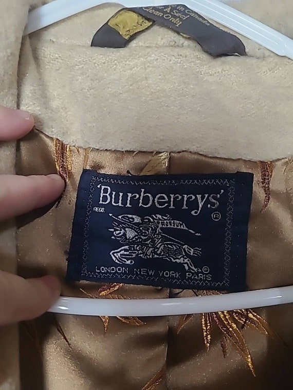 Vtg Burberrys Tan Mohair Collared Button Front Lo… - image 9
