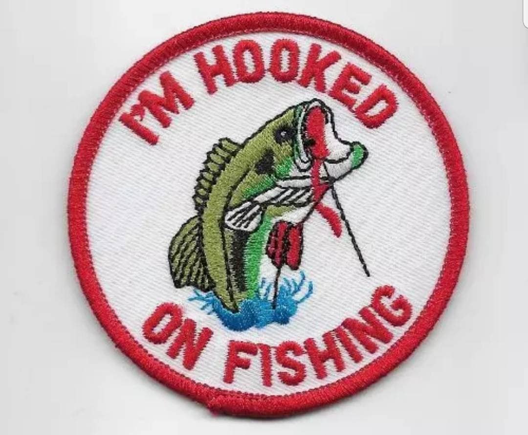 Pack of 10 I'm Hooked on Fishing Patch Iron on or Sew on Etsy