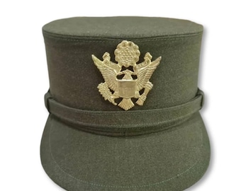 WW2 US Army femme Aircorps Militaire Officiers de l'Armée de l'Air Kaki Visière Chapeau Casquette Reproduction