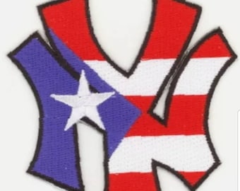 25 Pcs  Puerto Rico Flag in NY Embroidered Patches 3.2"x3.2" iron-on