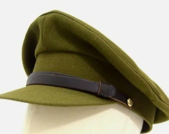 Casquette kaki des années 1940 de l'armée britannique, chapeau d'uniforme de style officier de la Seconde Guerre mondiale, WW2