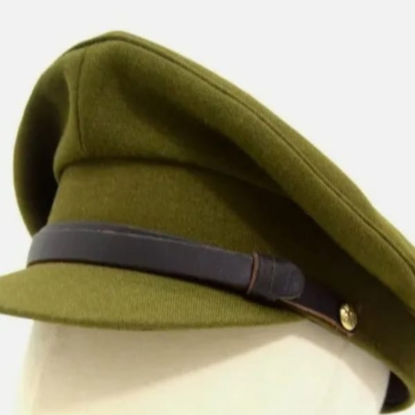 Casquette kaki des années 1940 de l'armée britannique, chapeau d'uniforme de style officier de la Seconde Guerre mondiale, WW2