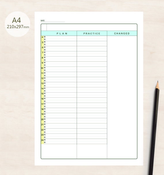 Instant Download Planner Time Block Planner Plan&amp;practice - Etsy