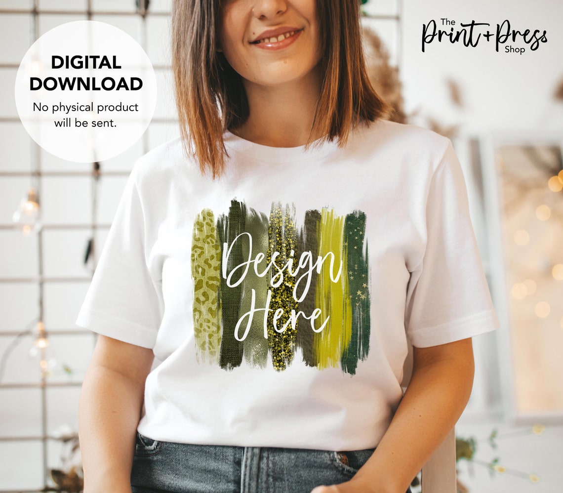 Sublimation Design Background Olive Green Brushstrokes PNG Etsy