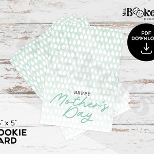 Mini Cookie Card, Happy Mother&#39;s Day Cookie Card, Mother&#39;s Day Gift Packaging, 3.5&quot; x 5&quot; Card, Digital Download, Instant Download, PDF