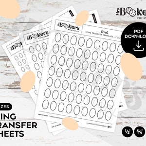 Oval Transfer Sheet, Royal Icing Decorating Template, Oval Icing Transfers, Cookie Printable, Digital PDF Download, Instant Download