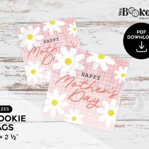 Happy Mother&#39;s Day, Cookie Tag, Square Gift Tags, 2&quot; & 2.5&quot;, Cookie Packaging, Cookie Printable, Digital Download, PDF