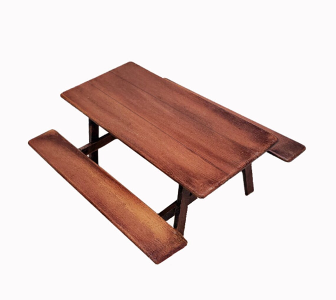 112 Scale Handcrafted Miniature Picnic Table in Weathered Etsy