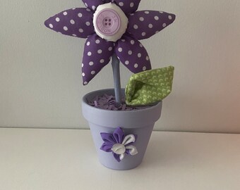 Purple Fabric Flower - Etsy UK