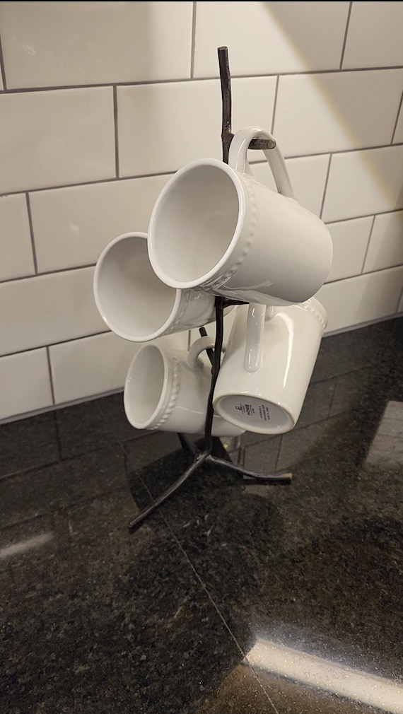 Rustic Coffee Mug Tree for Kitchen Organization