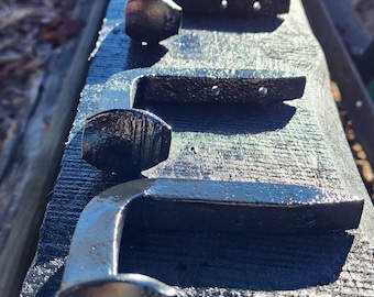 Railroad Spike Wall Hook | Heavy Duty Forged Iron Hanger | Farmhouse Coat Hanger