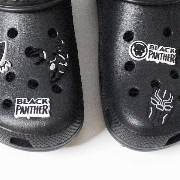 Shoe Charms for Rubber Clogs | Black Panther Shoe Charms | Black Panther Rubber Clog Charms | Shoe Charms for Sneakers