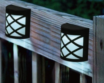 Set of 4 Solar powered colour changing led lights, garden lights. Outdoor lights,step door wall lights,4 pack solar lights.Warm white,White.