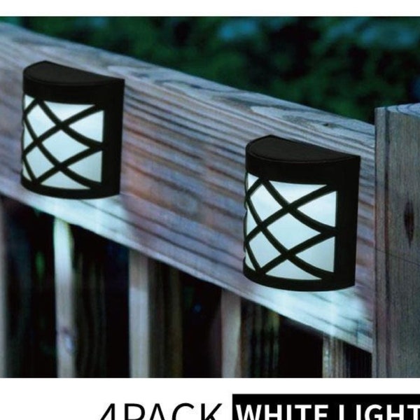 Set of 4 Solar powered colour changing led lights, garden lights. Outdoor lights,step door wall lights,4 pack solar lights.Warm white,White.