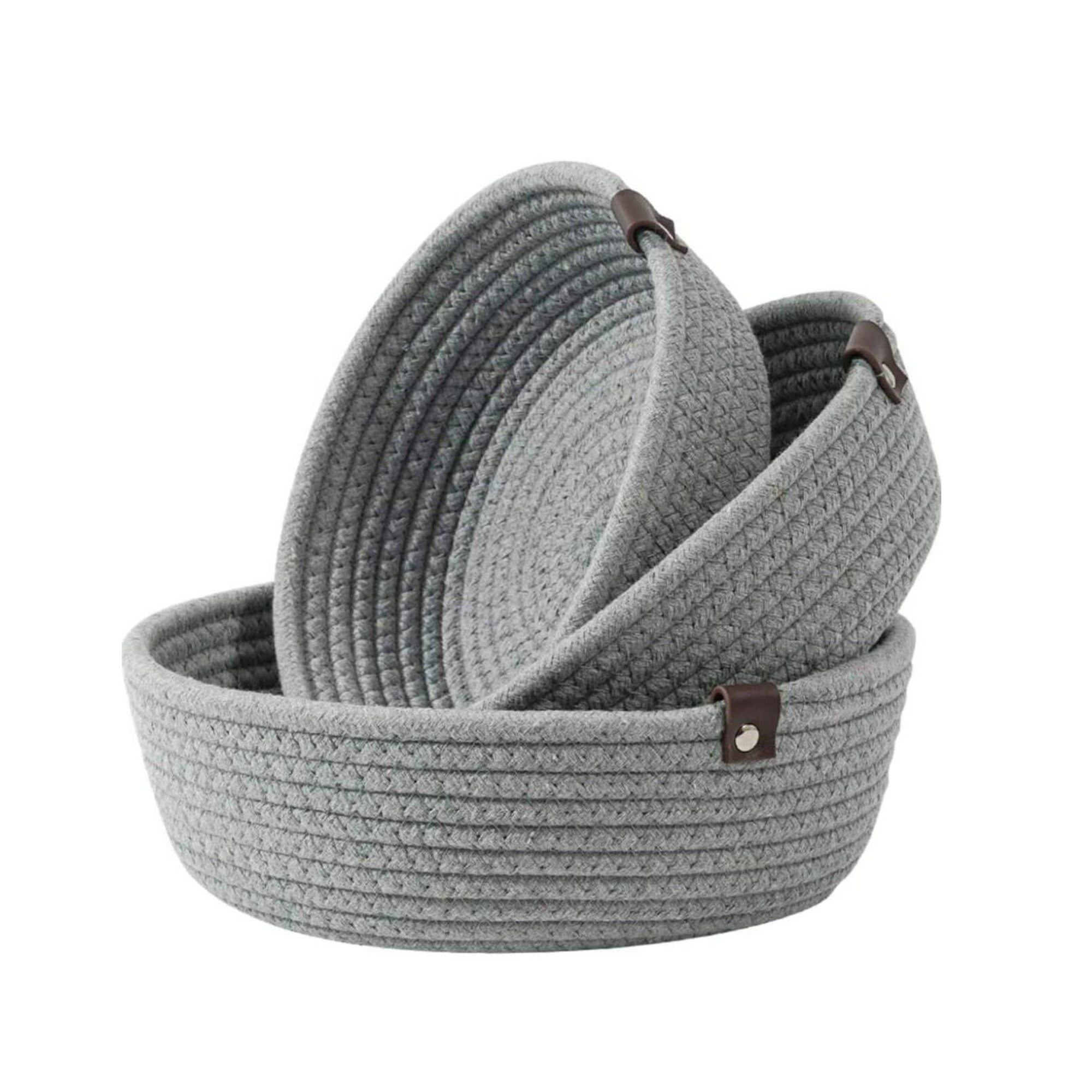 Cotton Rope Storage Baskets cotton Jute Rope Basket Set of 3 Etsy UK