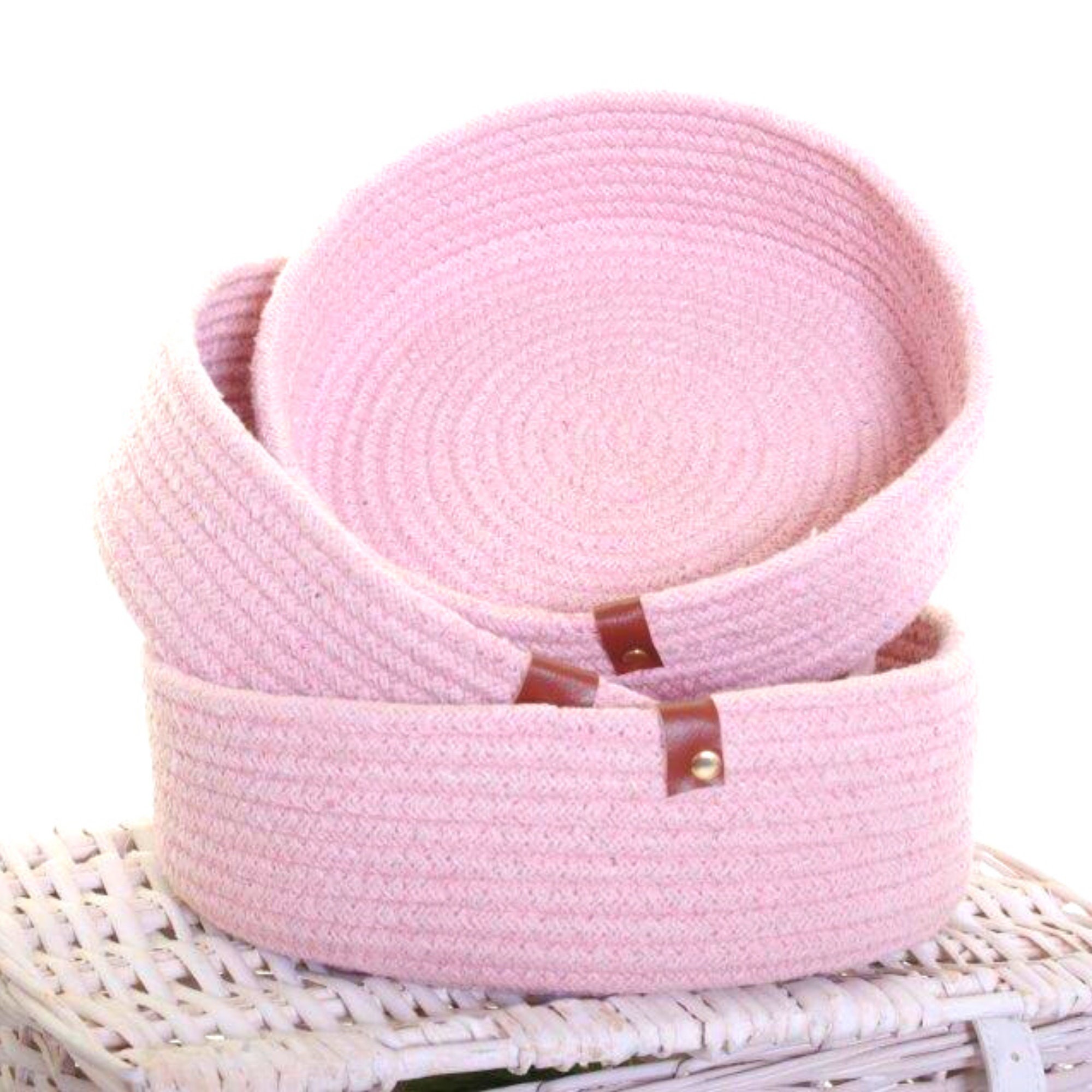 Cotton Rope Storage Baskets cotton Jute Rope Basket Set of 3 Etsy UK