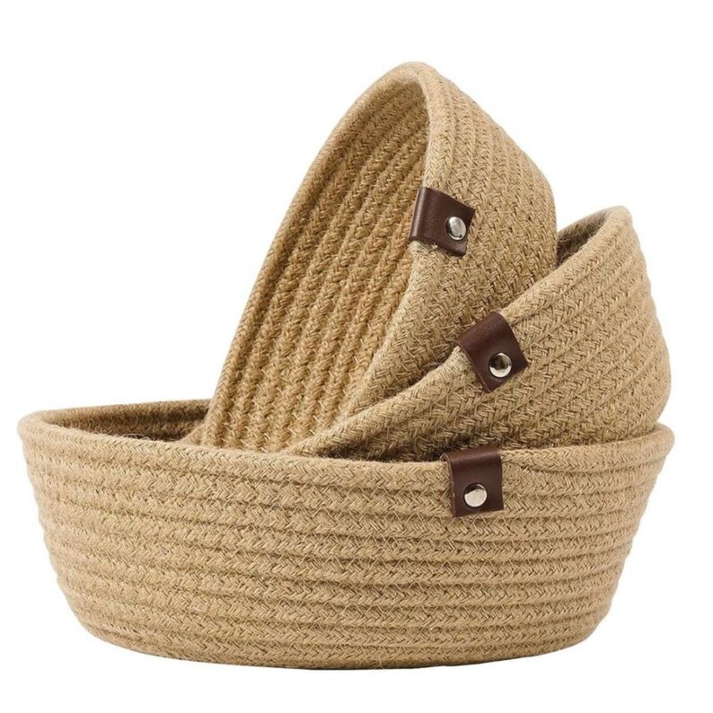 Cotton Rope Storage Baskets cotton Jute Rope Basket Set of 3 Etsy UK