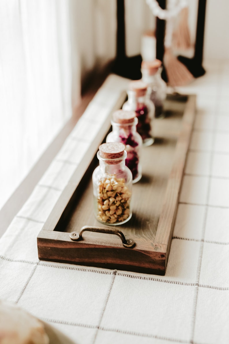 Long Wooden Tray Table Centerpiece Tray Rustic Farmhouse Etsy