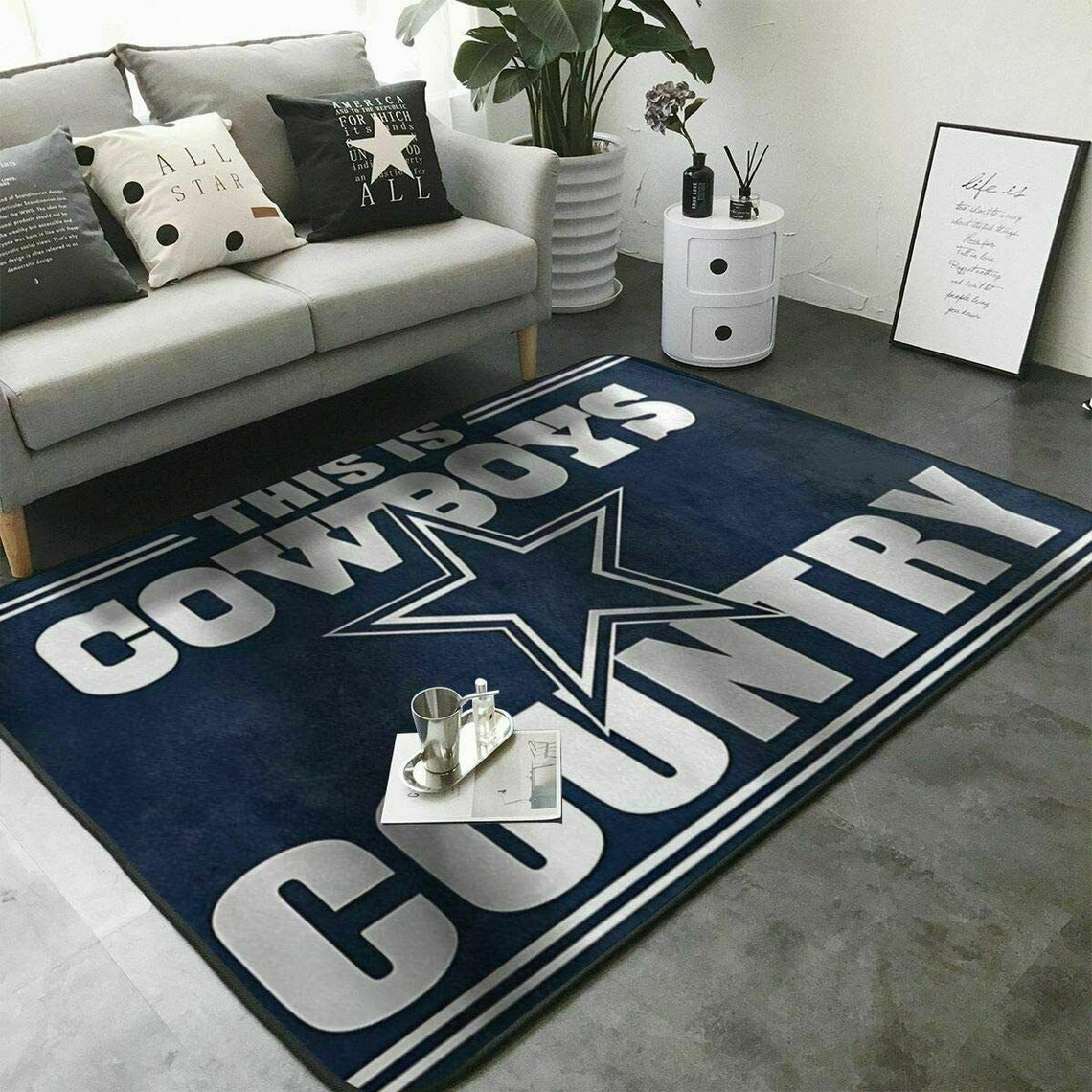 Dallas Cowboys Area Rug Cowboys Rectangle Rug Cowboys Rug Etsy