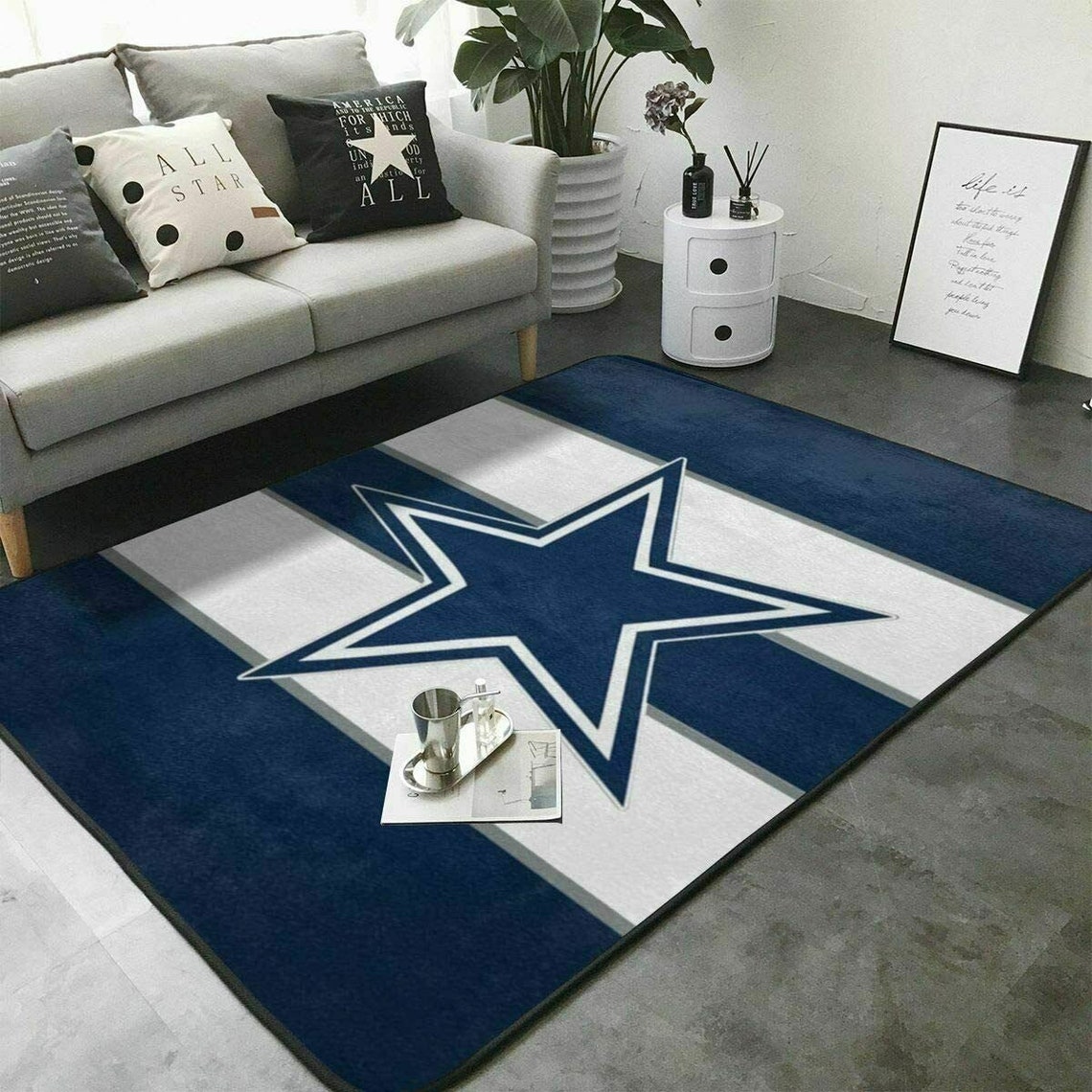 Dallas Cowboys Area Rug Cowboys Rectangle Rug Cowboys Rug Etsy