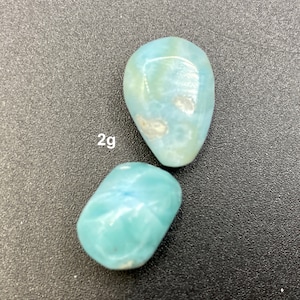B: Larimar Tumbled Stones, Dominican Republican, Larimar Stone, Larimar crystal, Healing Crystals and Stones, Throat Chakra, Tumbled Stones