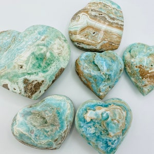 Aragonite Heart, Aragonite, Caribbean Calcite Heart, Druzy Crystal, Polished Aragonite, Caribbean Calcite, Throat Chakra, Peaceful Stone