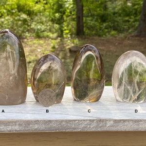 Quartz Freeform, Smoky Crystal, Quartz Sculpture, Rainbow Inclusion, Rainbow Quartz, Inclusion Smoky Quartz, Polished Quartz, African Quartz