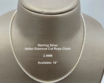 Italy Sterling Silver Chain, 925 Silver Pendant Chain