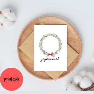 Joyeux Noel Christmas Card French Christmas Card Printable | Carte de Noël