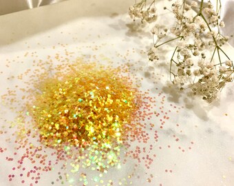 Nail Glitter Resin Crafts Choose Your Size Polyester Yellow Iridescent Fine Glitter