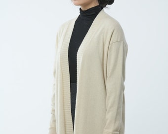 100% pure cashmere baggy sleeve oversized cardigan, Mongolian cashmere, cashmere cardigan