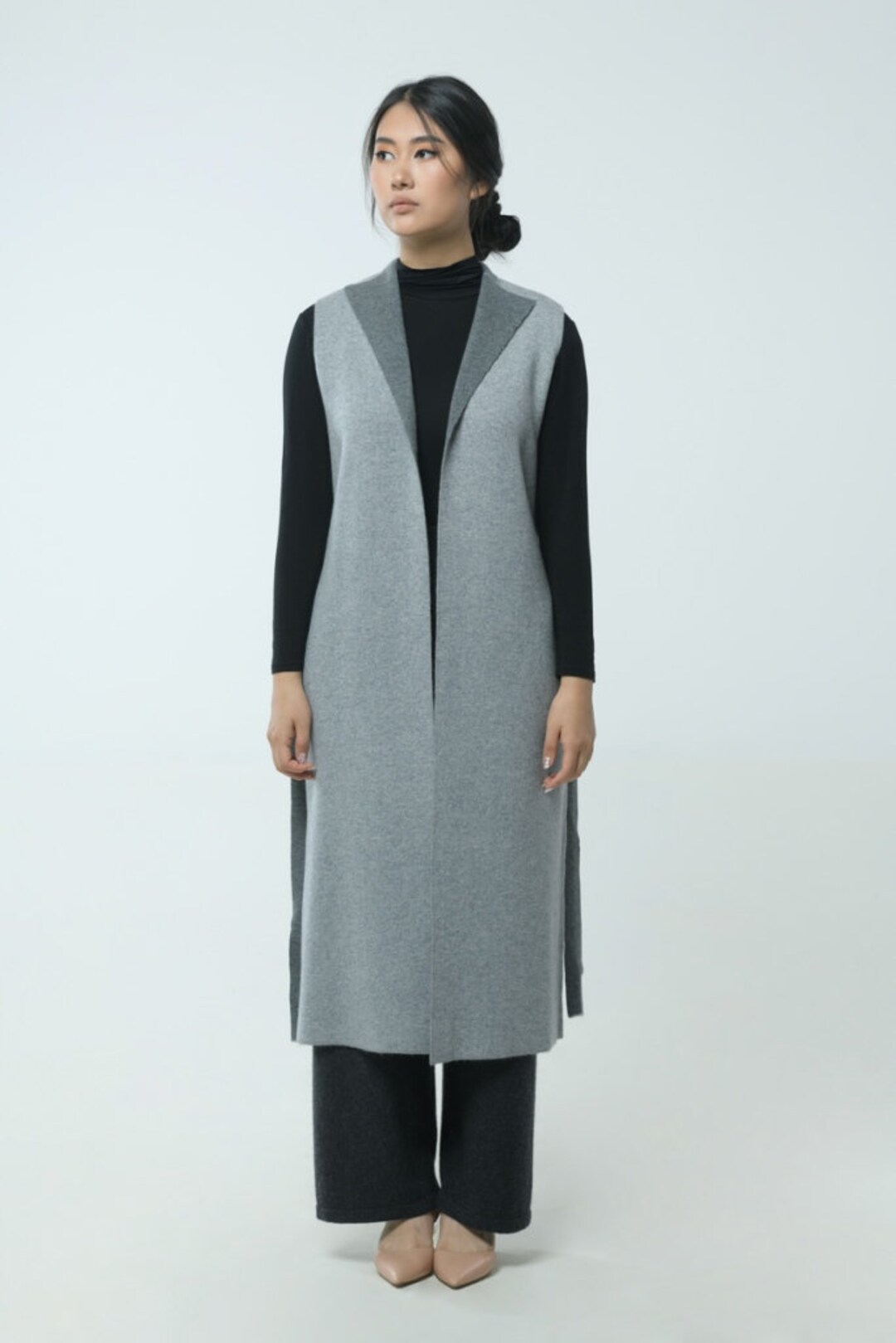 Cashmere Coat, Reversible Two Color Sleeveless Coat, Mongolian Organic