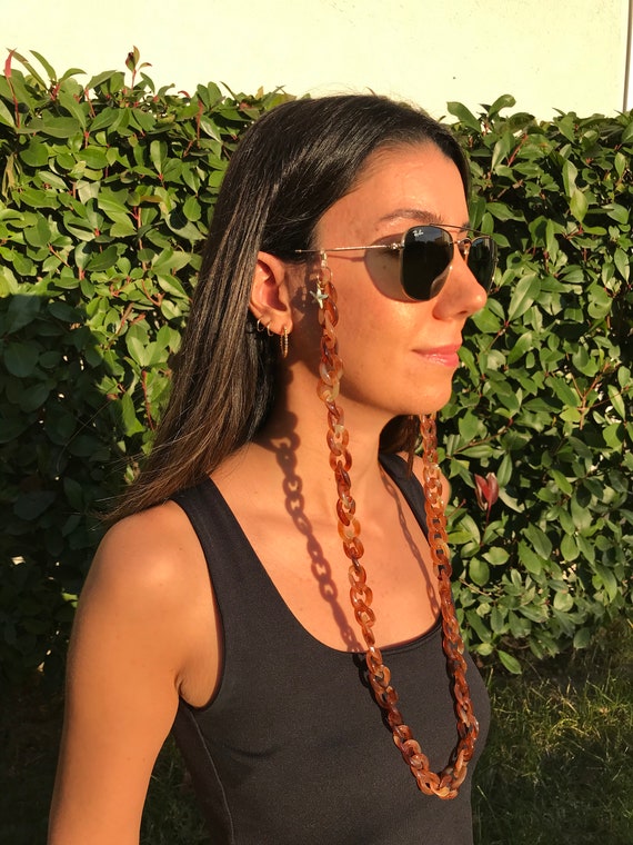 FishSheep – Chaîne De Lunettes De Lecture En Acrylique, Cordon Suspendu, Chaînes De Cou, Sangles, Corde, Résine, Lunettes De Soleil