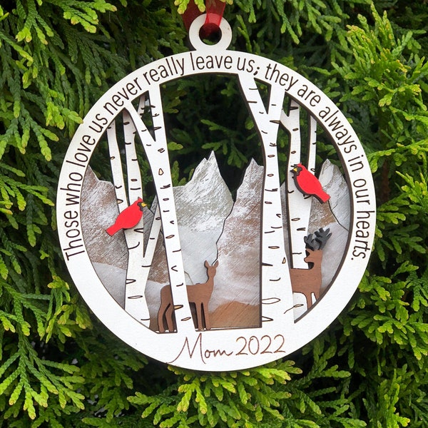 Memorial Ornament Personalize, 2023 Christmas ornament, family sympathy gift, loved one ornament, loss of mother gift, in loving memory gift