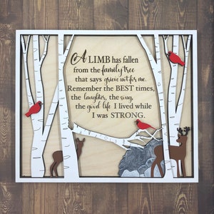 A Limb Has Fallen Sign, Sympathy Gift, Memorial Gift for loss of Mother, Memorial Gift for loss of father, Bereavement Gift, Cardinal Gifts