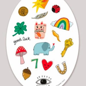 Pegatinas de amuletos de la suerte