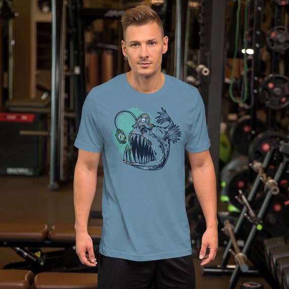 Mens ANGLER FISH T-shirt Custom Color 