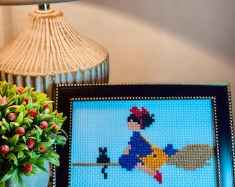 Ghibli-inspired Cross-Stitch Artwork.