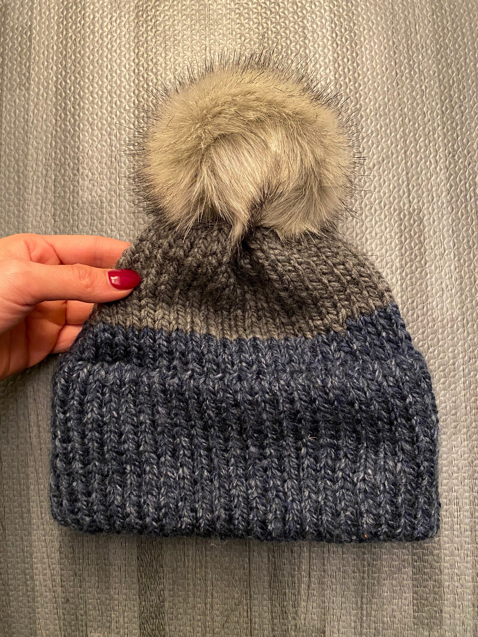 Double Brim Knit Hat Pattern Thick Brim Beanie Winter Adult Etsy
