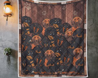 Dachshund Quilt / Dachshund Lovers Quilt / Dachshund Gift / Dachshunds CLM1611292 Trapunta Coperta