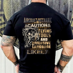 Aircraft Mechanic Hoodie / Aircraft Mechanic Shirt / Aircraft Mechanic T-shirt / Aircarft Mechanic Caution Flying Tools Shirt