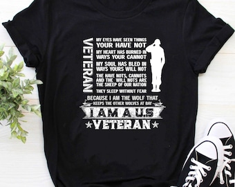 Camisa dos veteranos/camiseta dos veteranos/camisa do pai/camisa do papai/presente do dia dos veteranos/camisa eu sou um veterano dos EUA