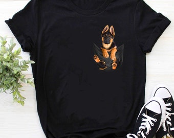 German Shepherd Shirt | Gift For German Shepherd Lover | German Shepherd Hoodie | German Shepherd In Pocket T Shirt Funny Dog Lover Shirt