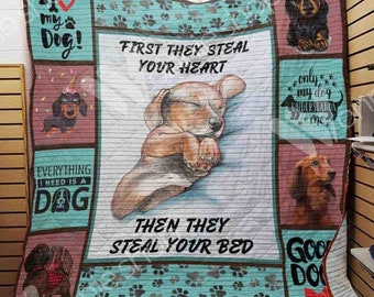 Dachshund Quilt / Dachshund Lovers Quilt / Dachshund Gift / Dachshund AU2102 90O31 Trapunta Coperta