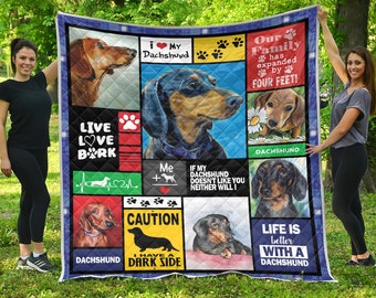Dachshund Quilt / Quilt per Lover Dachshund / Regalo per Amante bassotto / Dachshund CLH1012199Q Unione superfici