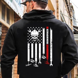 Ironworker Xmas Shirt / Ironworker Hoodie / Ironworker Shirt / Ironworker T-shirt / Ironworker Gift / Ironworker USA Flag Shirt