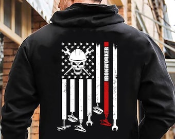 Ironworker Xmas Shirt / Ironworker Hoodie / Ironworker Shirt / Ironworker T-shirt / Ironworker Gift / Ironworker USA Flag Shirt