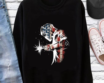 Welder Shirt / Welding Tshirt / Welder Hoodie / Welder Gift / Welder Sweatshirt / Welder American Flag USA Patriotic Shirt